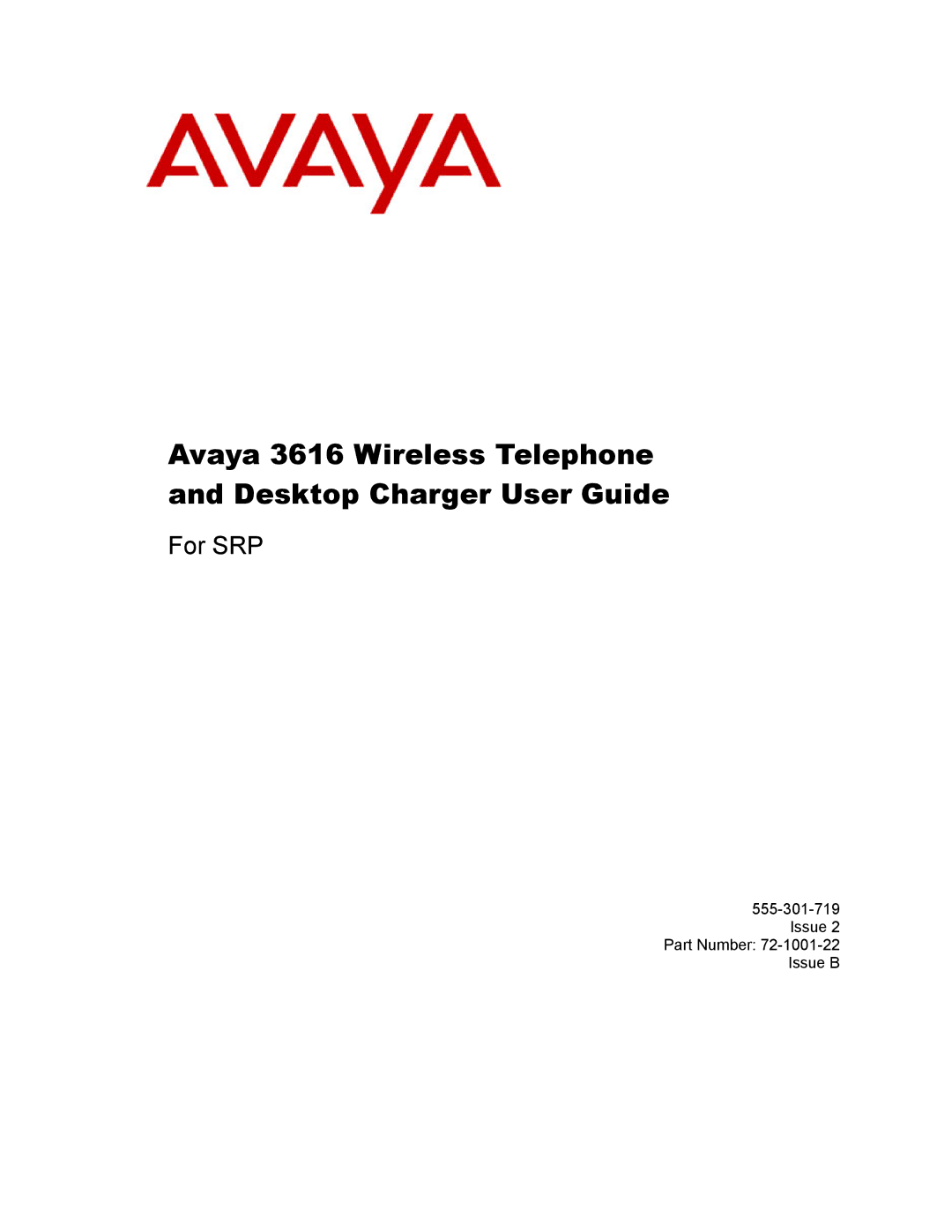 Avaya manual Avaya 3616 Wireless Telephone and Desktop Charger User Guide 