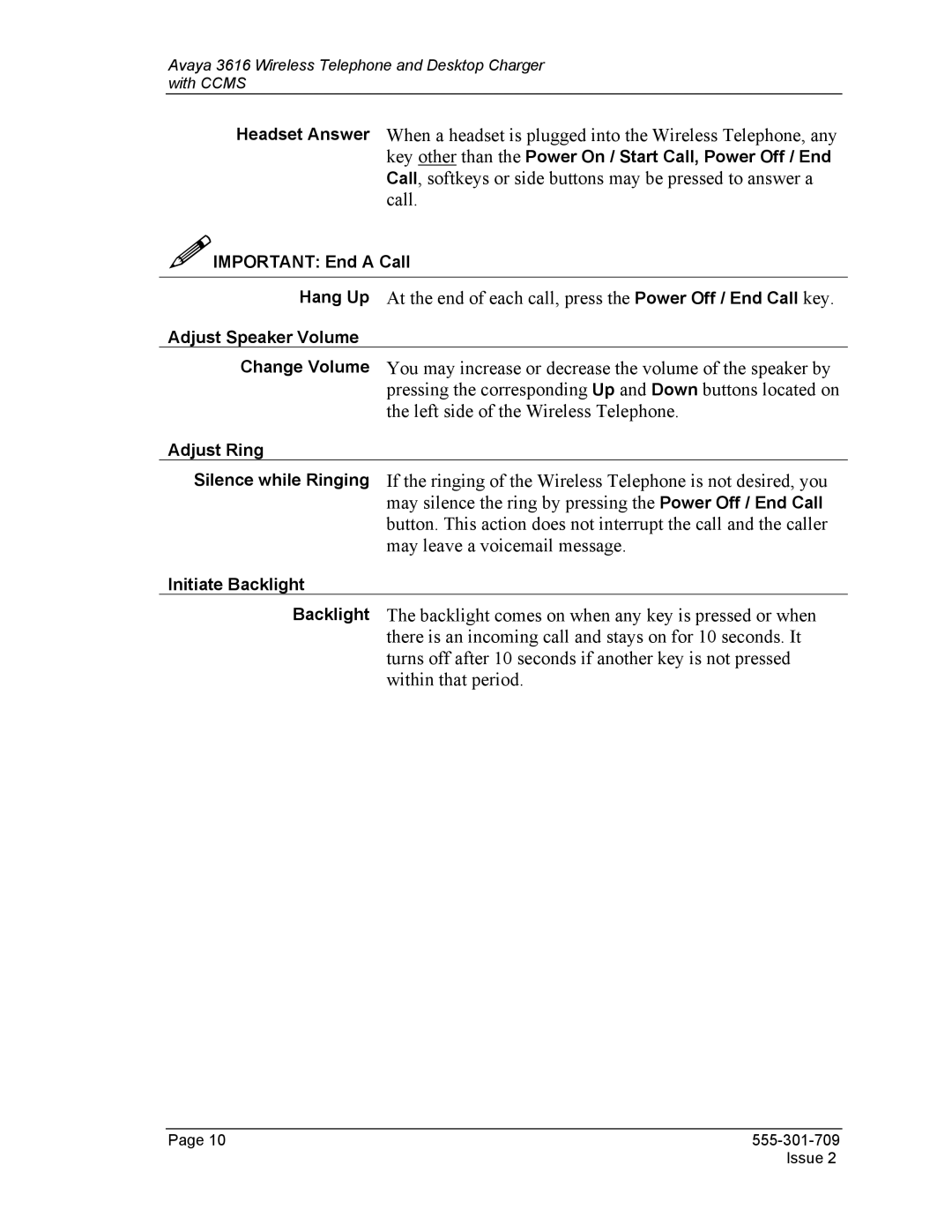 Avaya 3616 manual Adjust Speaker Volume 