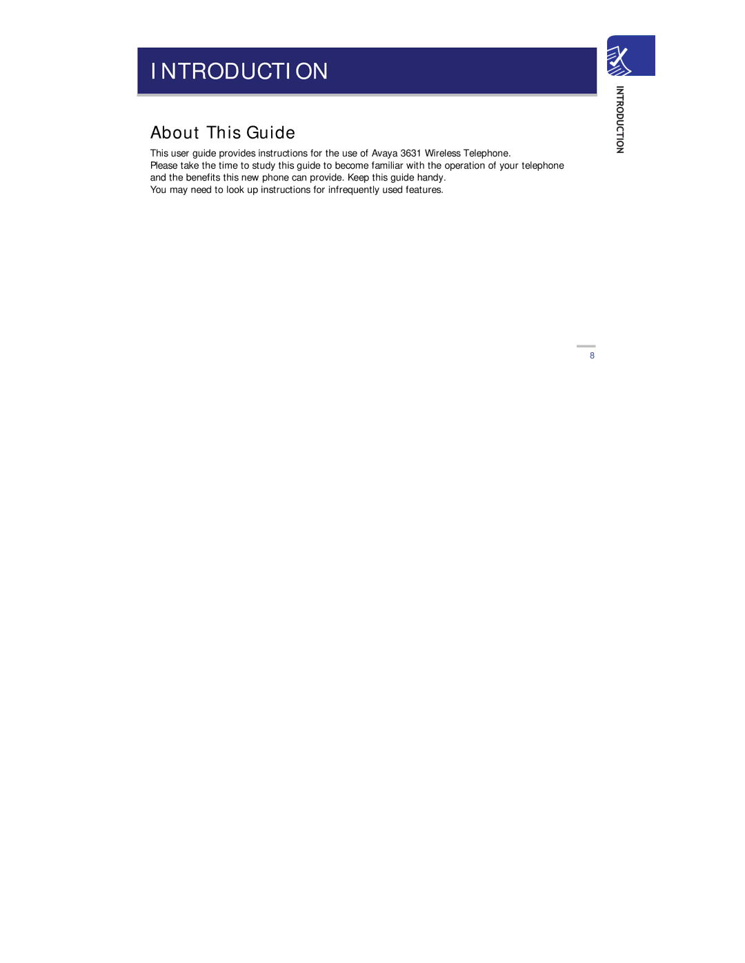 Avaya 3631 manual Introduction, About This Guide 