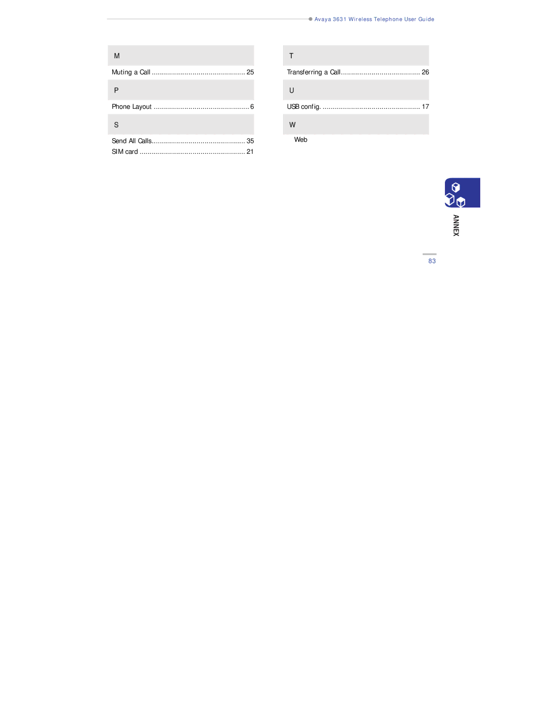 Avaya 3631 manual Muting a Call Transferring a Call 