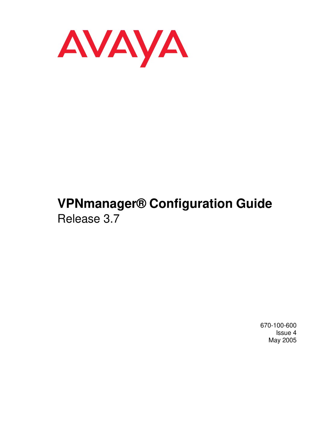 Avaya 3.7 manual VPNmanager Confi guration Guide 