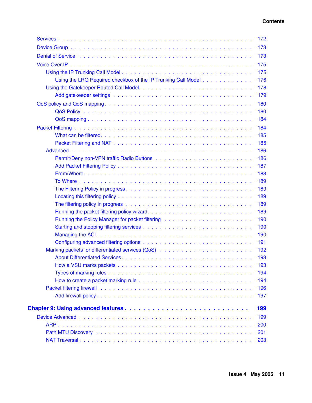 Avaya 3.7 manual Using advanced features 199 