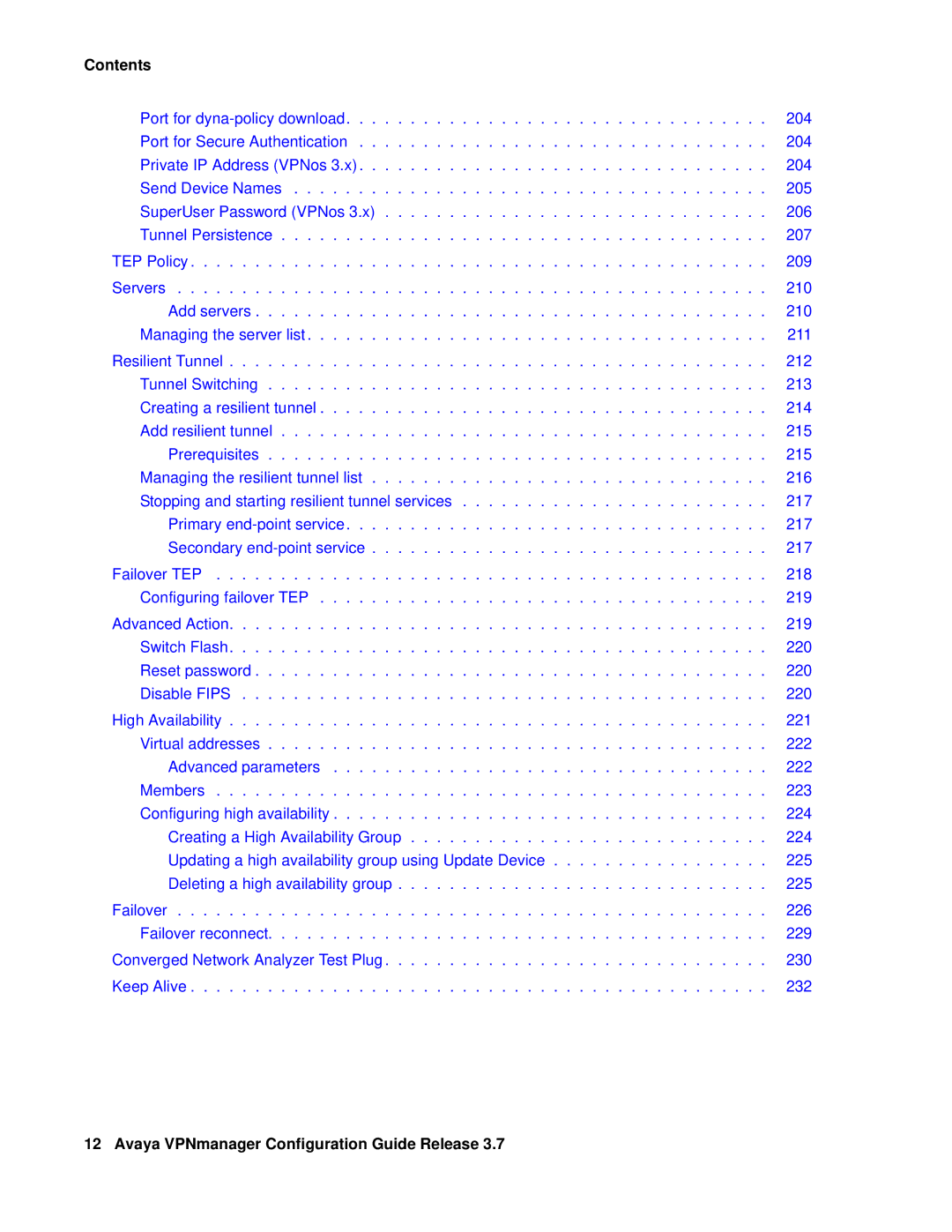 Avaya 3.7 manual Contents 