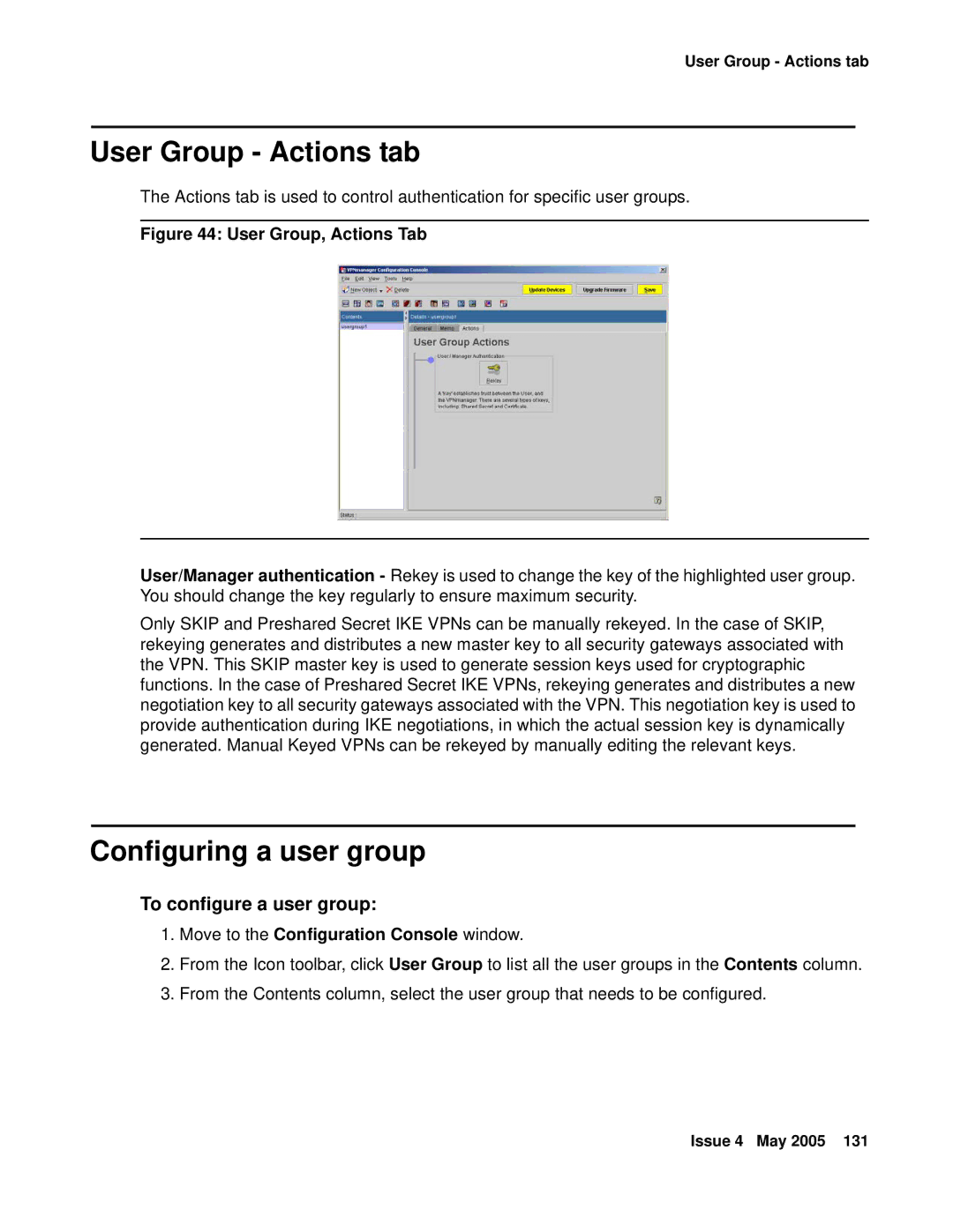 Avaya 3.7 manual User Group Actions tab, Configuring a user group, To configure a user group 