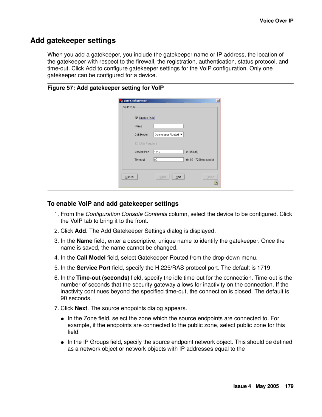 Avaya 3.7 manual Add gatekeeper settings, To enable VoIP and add gatekeeper settings 