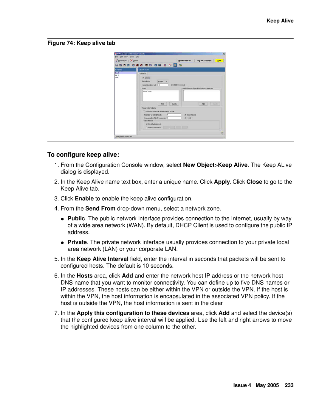 Avaya 3.7 manual To configure keep alive, Keep alive tab 