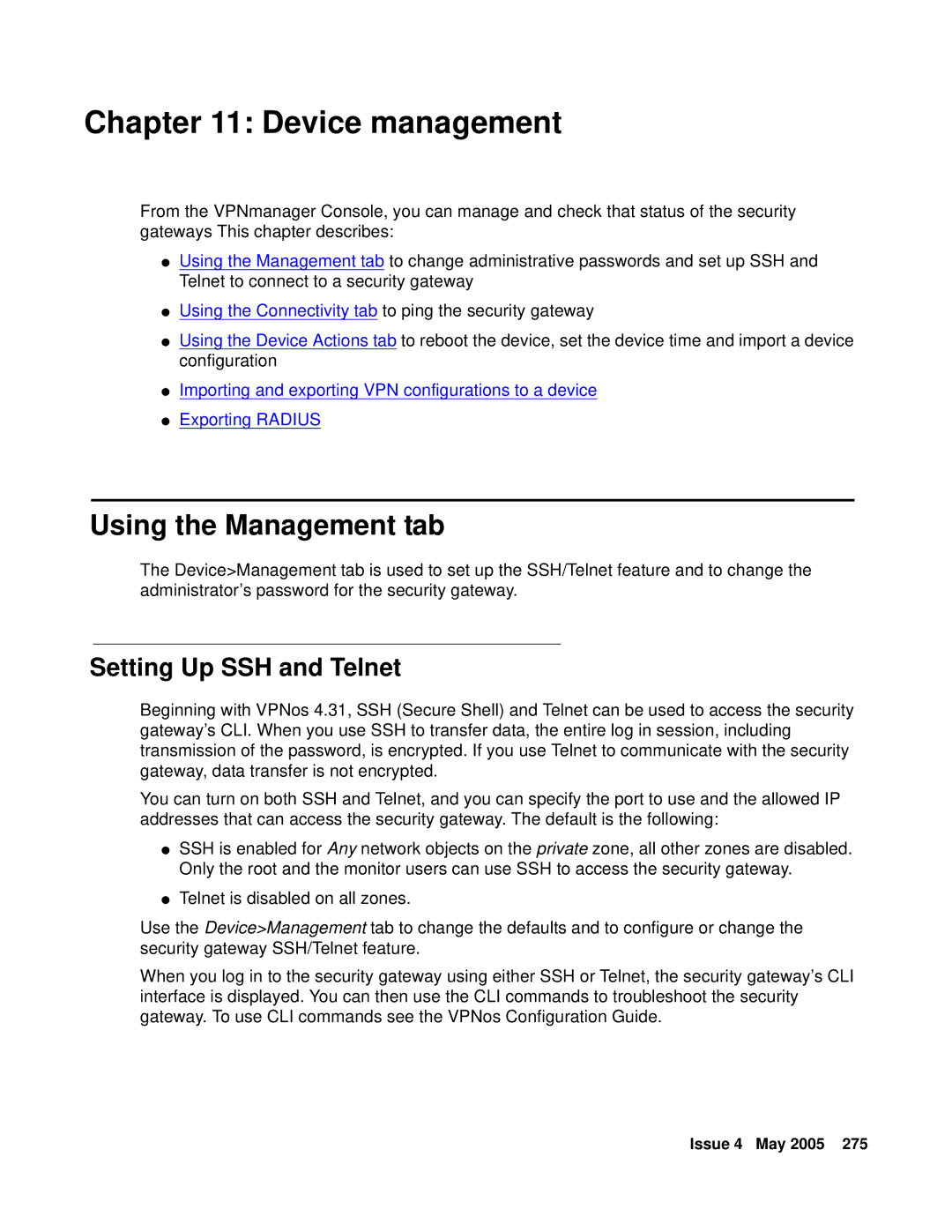 Avaya 3.7 manual Using the Management tab, Setting Up SSH and Telnet 