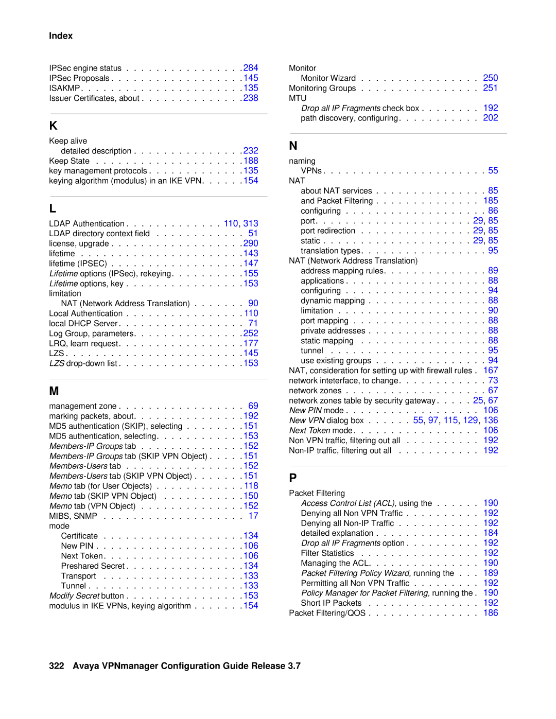 Avaya 3.7 manual 55, 97, 115, 129 