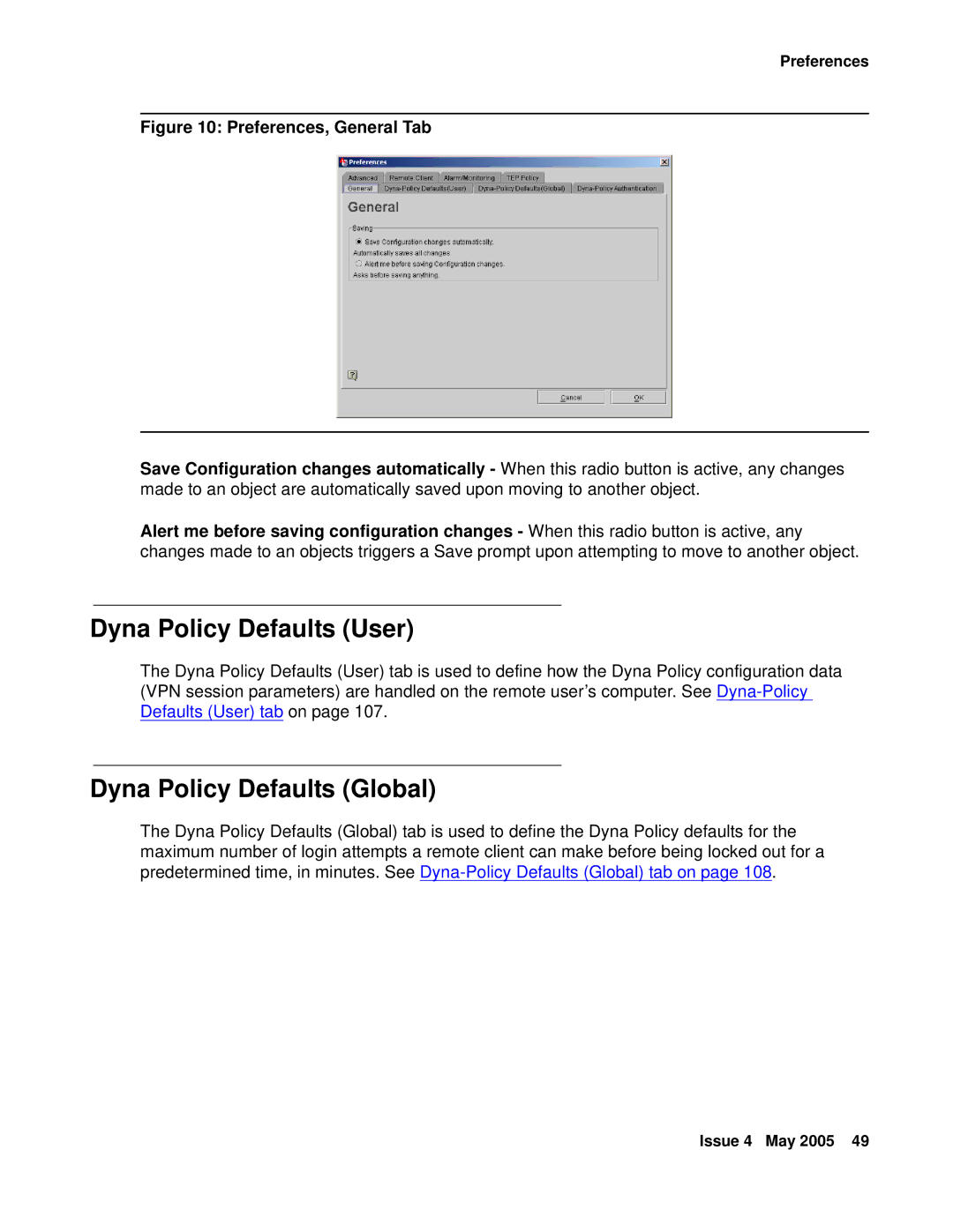 Avaya 3.7 manual Dyna Policy Defaults User, Dyna Policy Defaults Global 