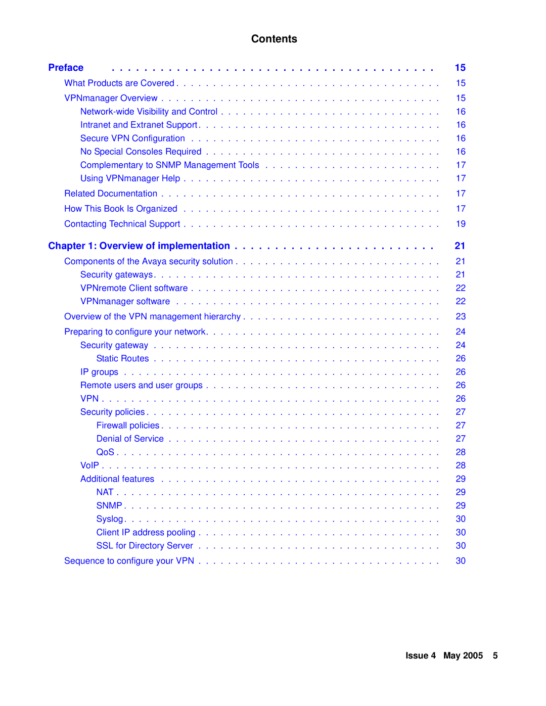 Avaya 3.7 manual Contents 