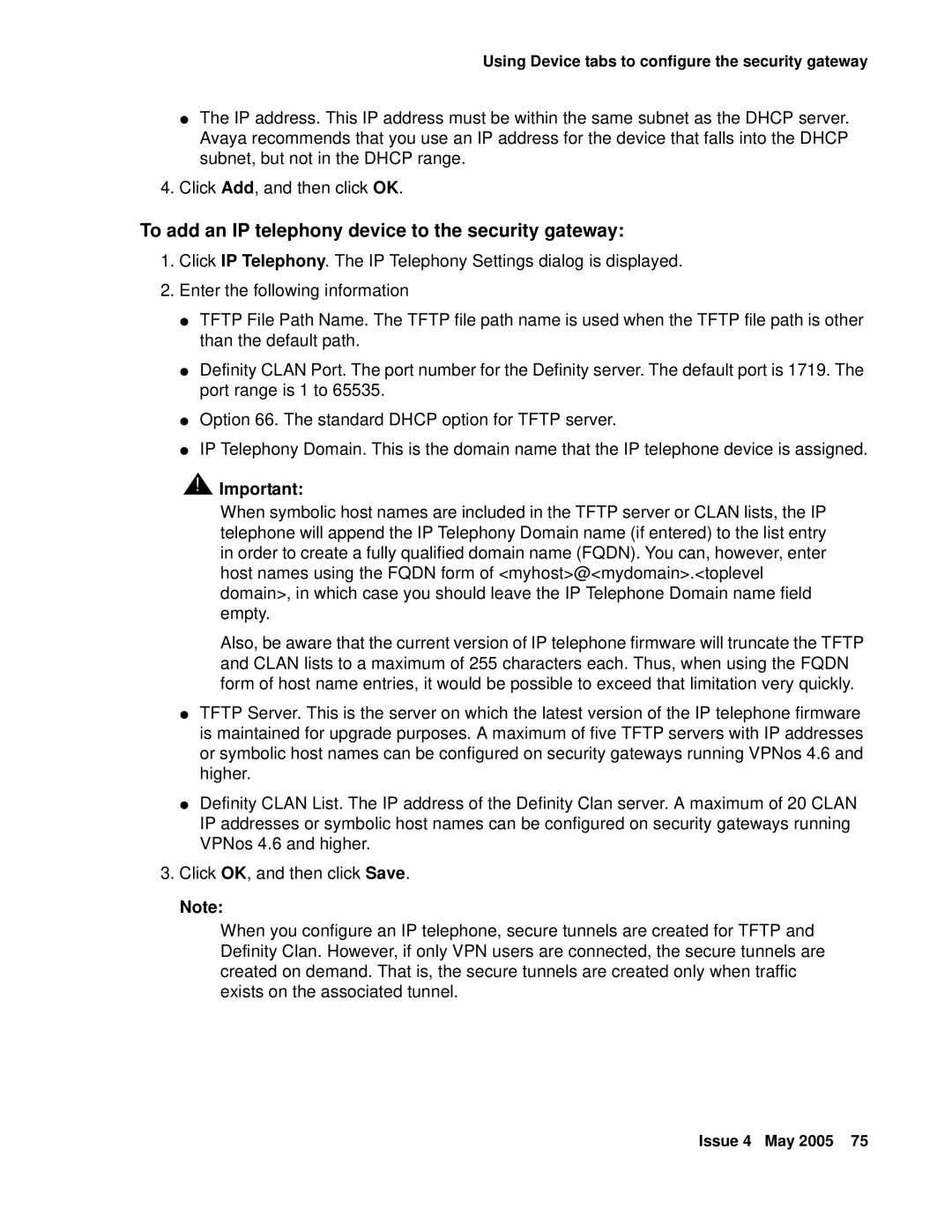 Avaya 3.7 manual To add an IP telephony device to the security gateway 