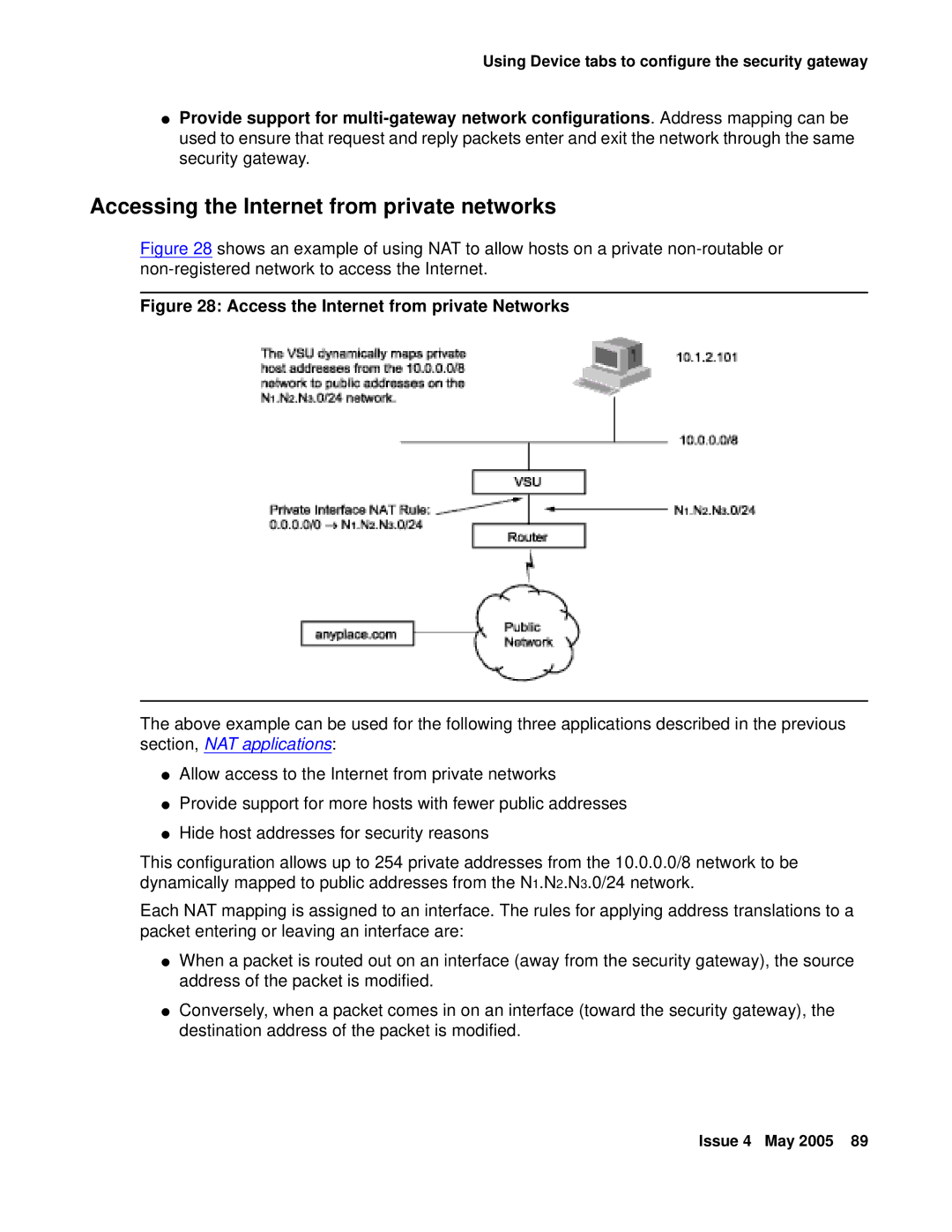 Avaya 3.7 manual Accessing the Internet from private networks, Access the Internet from private Networks 