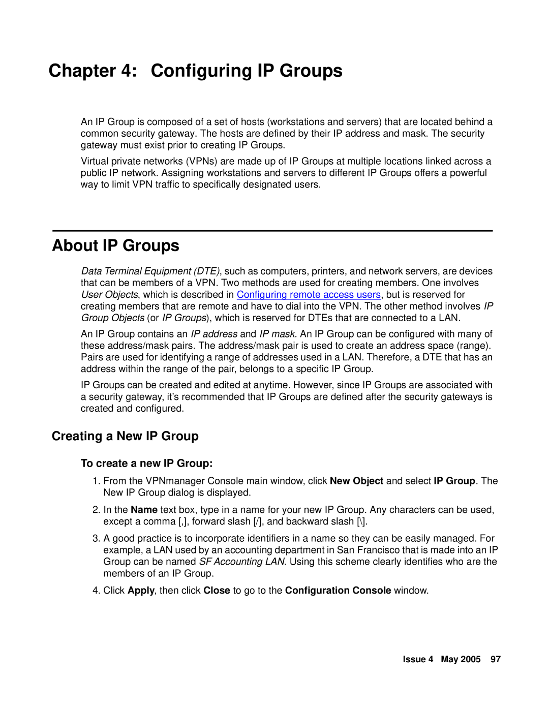 Avaya 3.7 manual About IP Groups, Creating a New IP Group, To create a new IP Group 