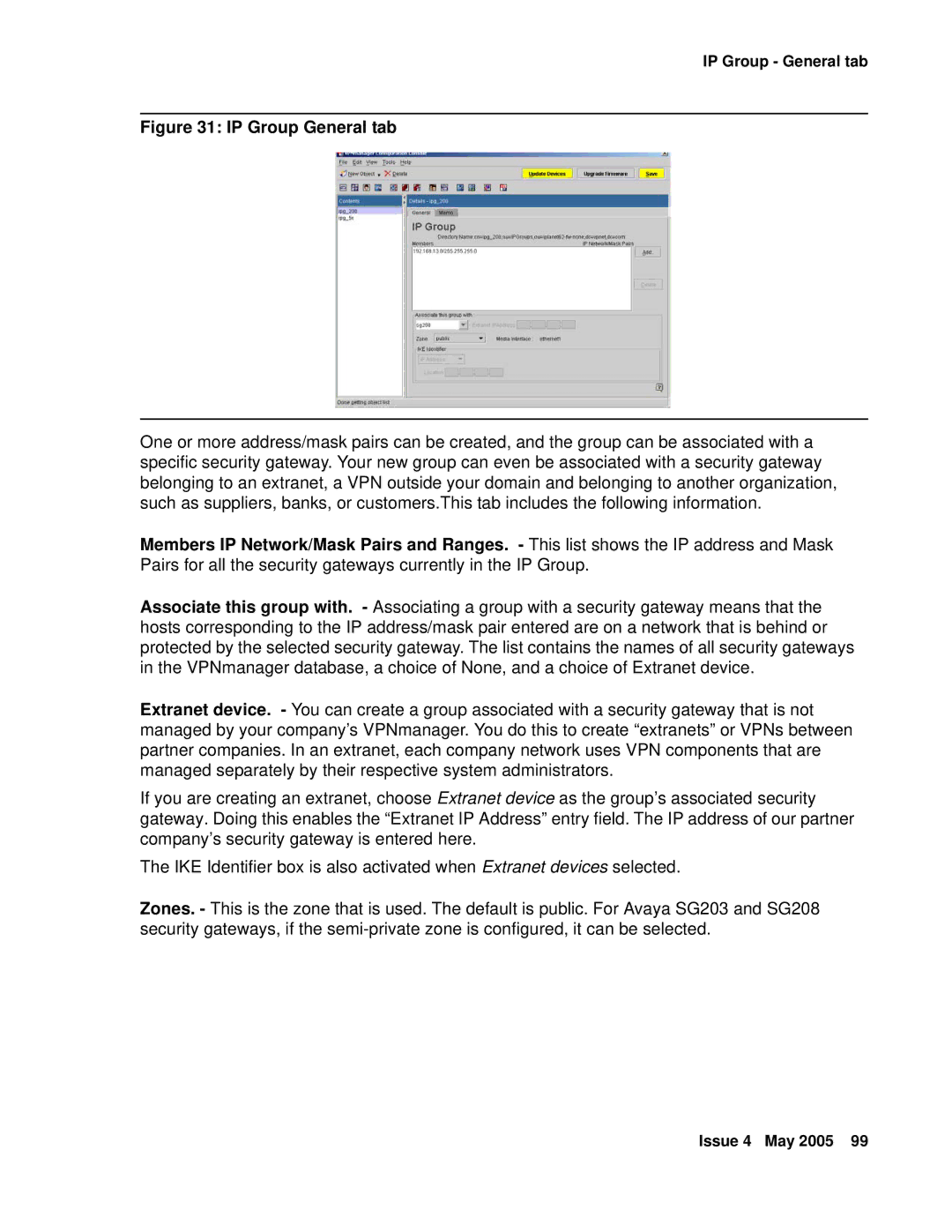 Avaya 3.7 manual IP Group General tab 