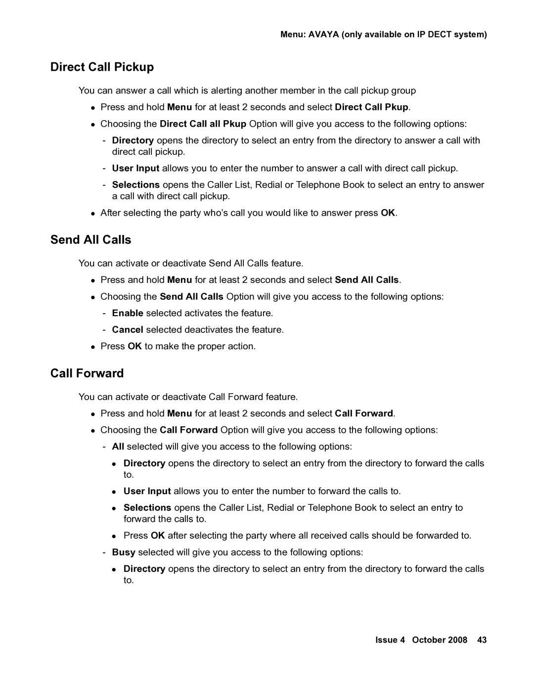 Avaya 3711 manual Direct Call Pickup 