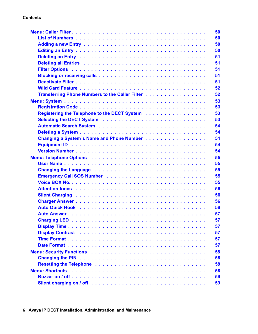 Avaya 3711 manual Contents 