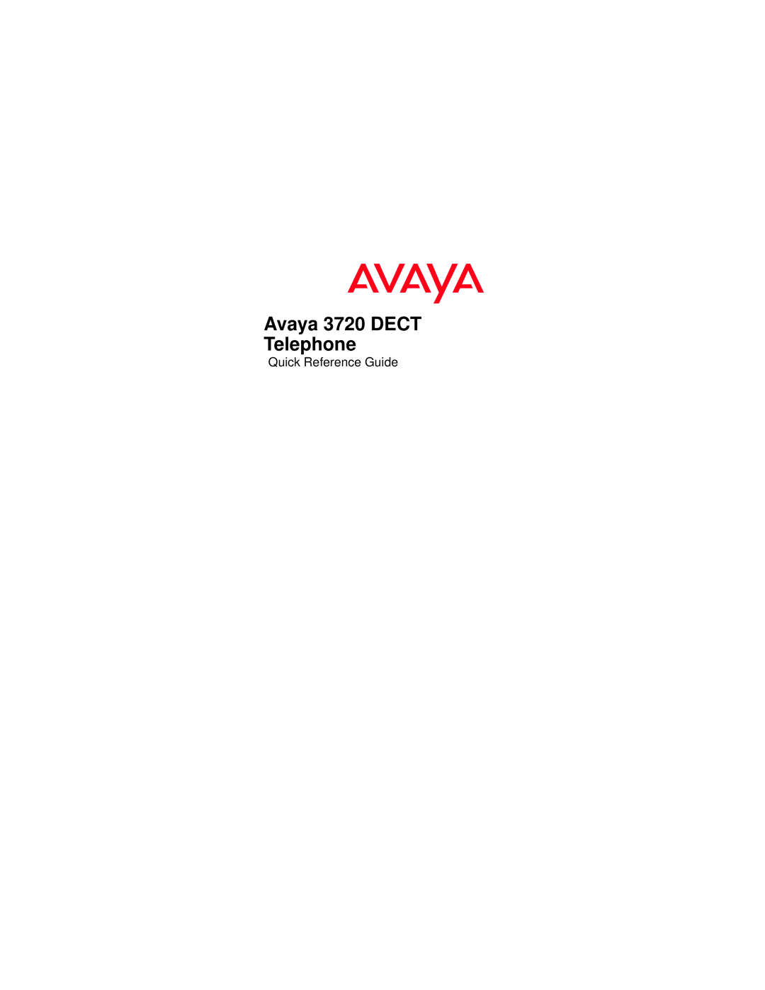 Avaya manual Avaya 3720 Dect Telephone 