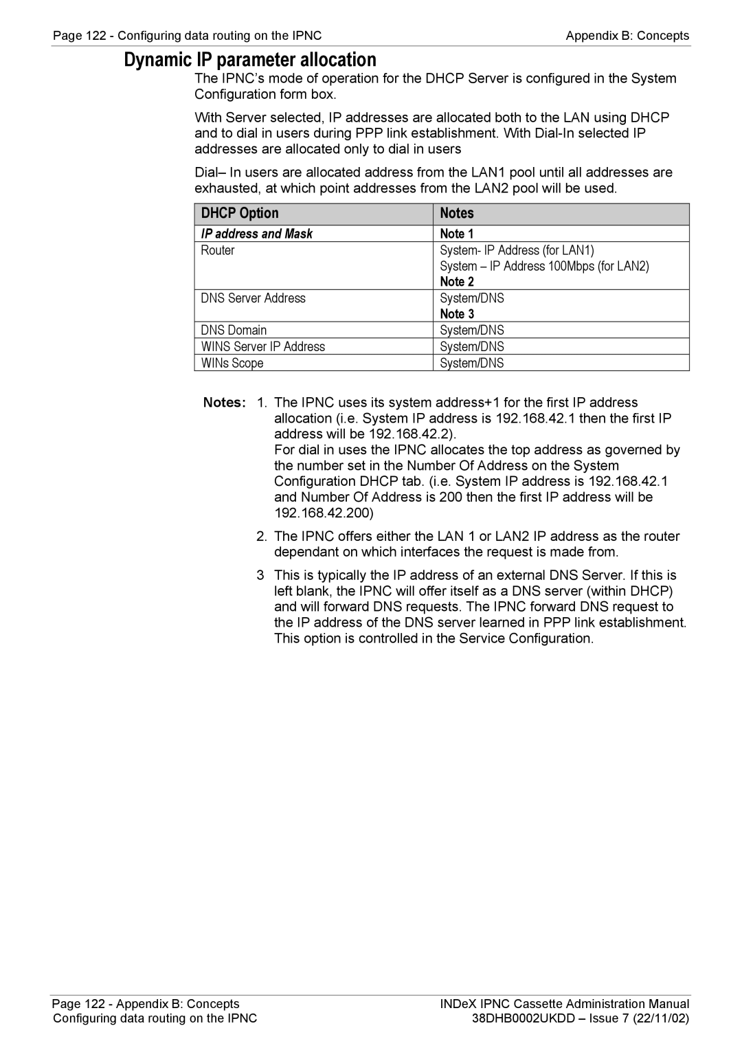 Avaya 38DHB0002UKDD manual Dynamic IP parameter allocation, Dhcp Option 