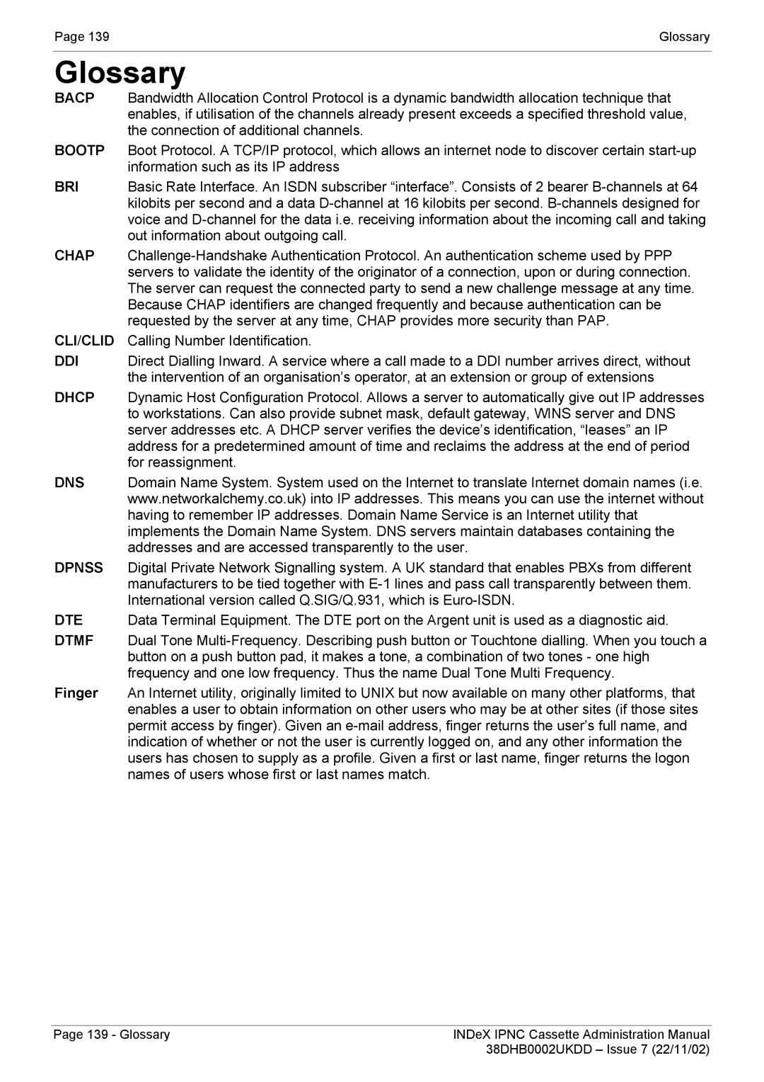 Avaya 38DHB0002UKDD manual Glossary 