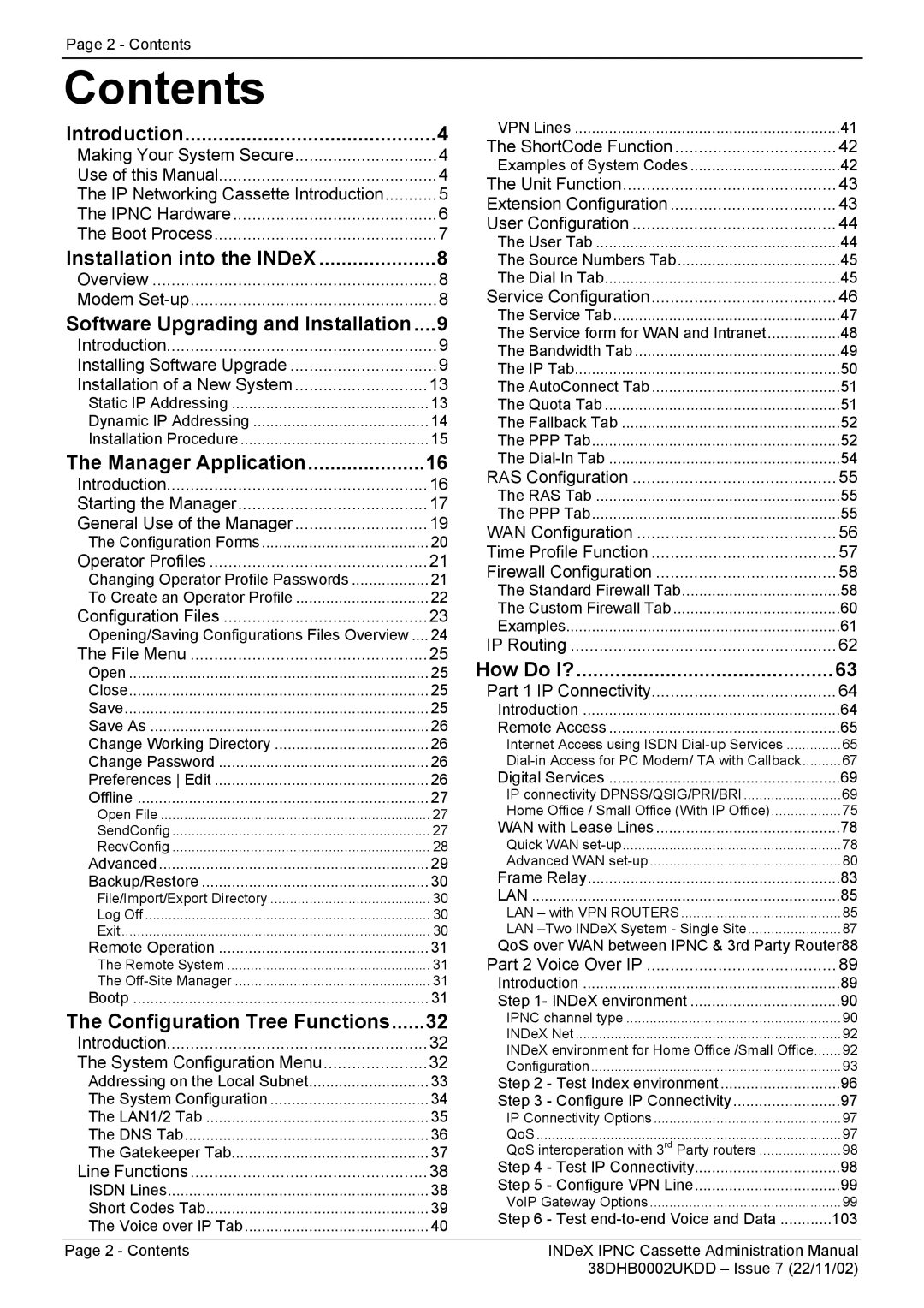 Avaya 38DHB0002UKDD manual Contents 