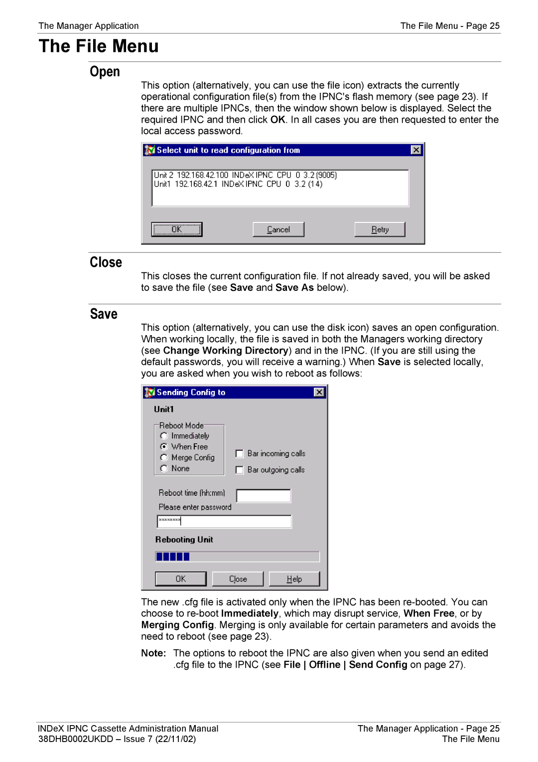 Avaya 38DHB0002UKDD manual File Menu, Open, Close, Save 