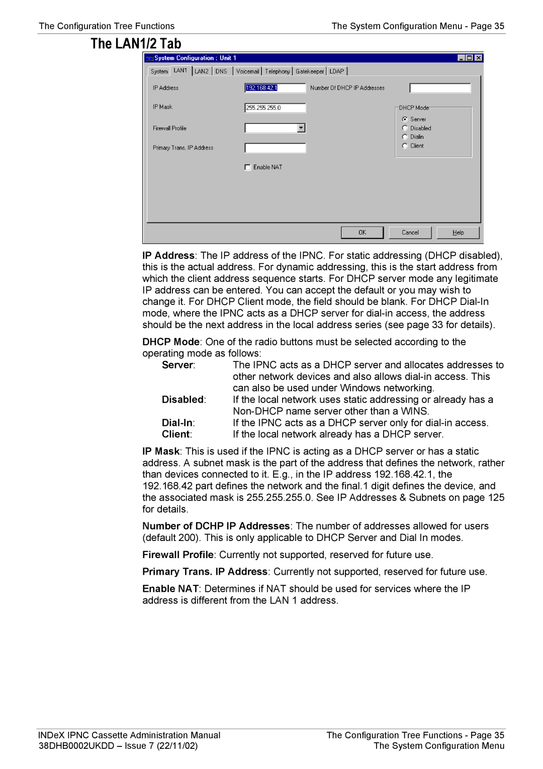 Avaya 38DHB0002UKDD manual LAN1/2 Tab 