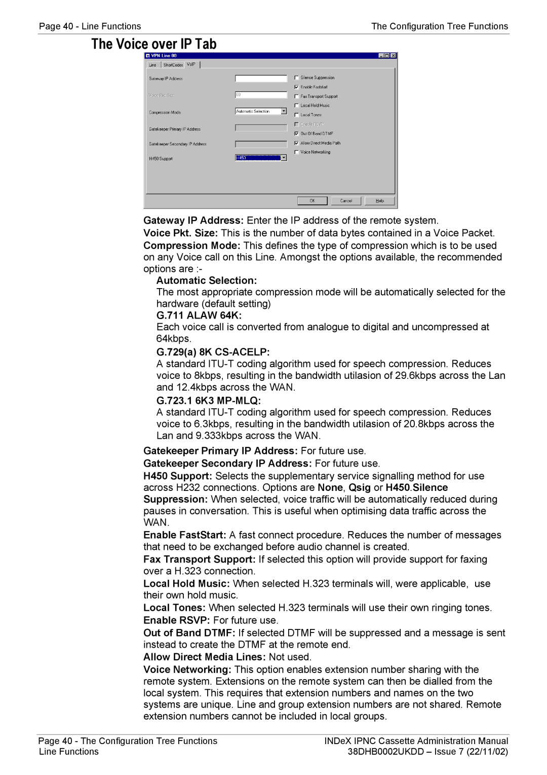 Avaya 38DHB0002UKDD manual Voice over IP Tab 