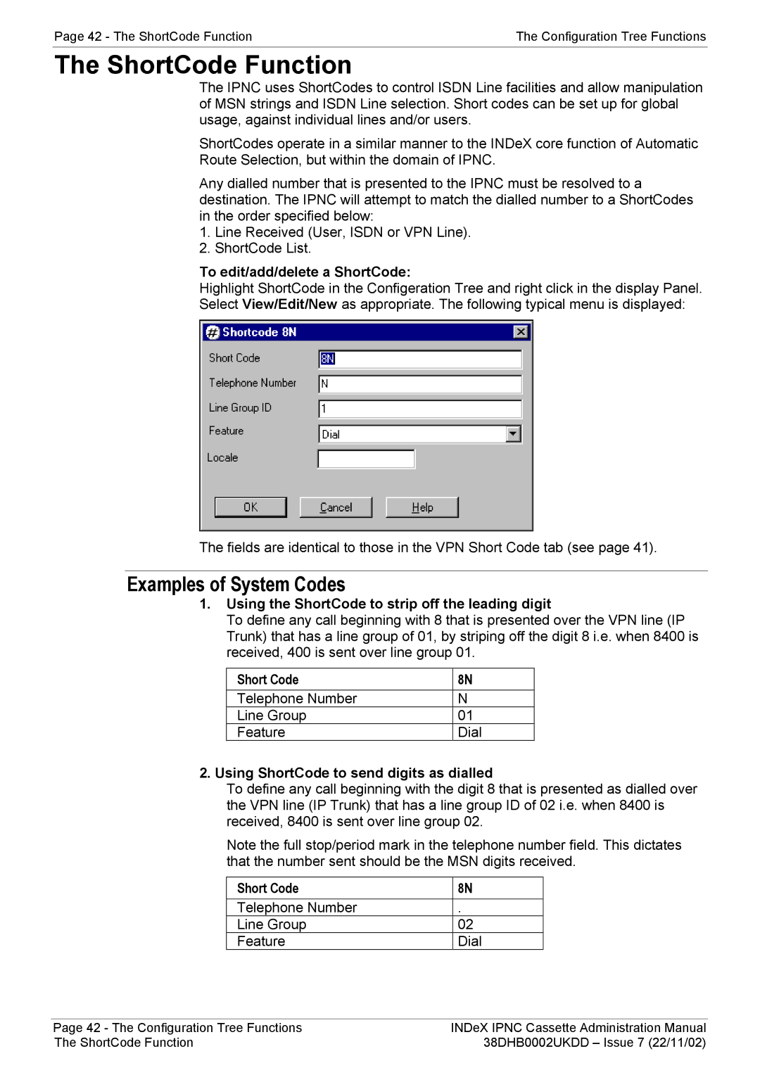 Avaya 38DHB0002UKDD manual ShortCode Function, Examples of System Codes 