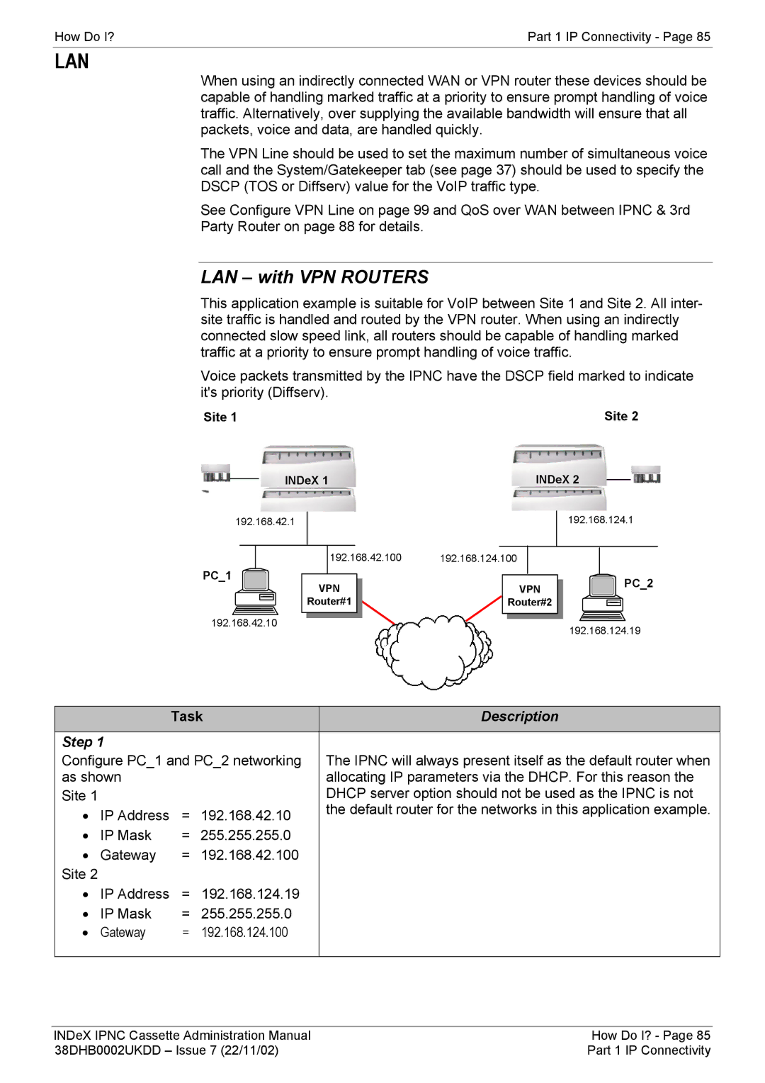 Avaya 38DHB0002UKDD manual Lan, LAN with VPN Routers 