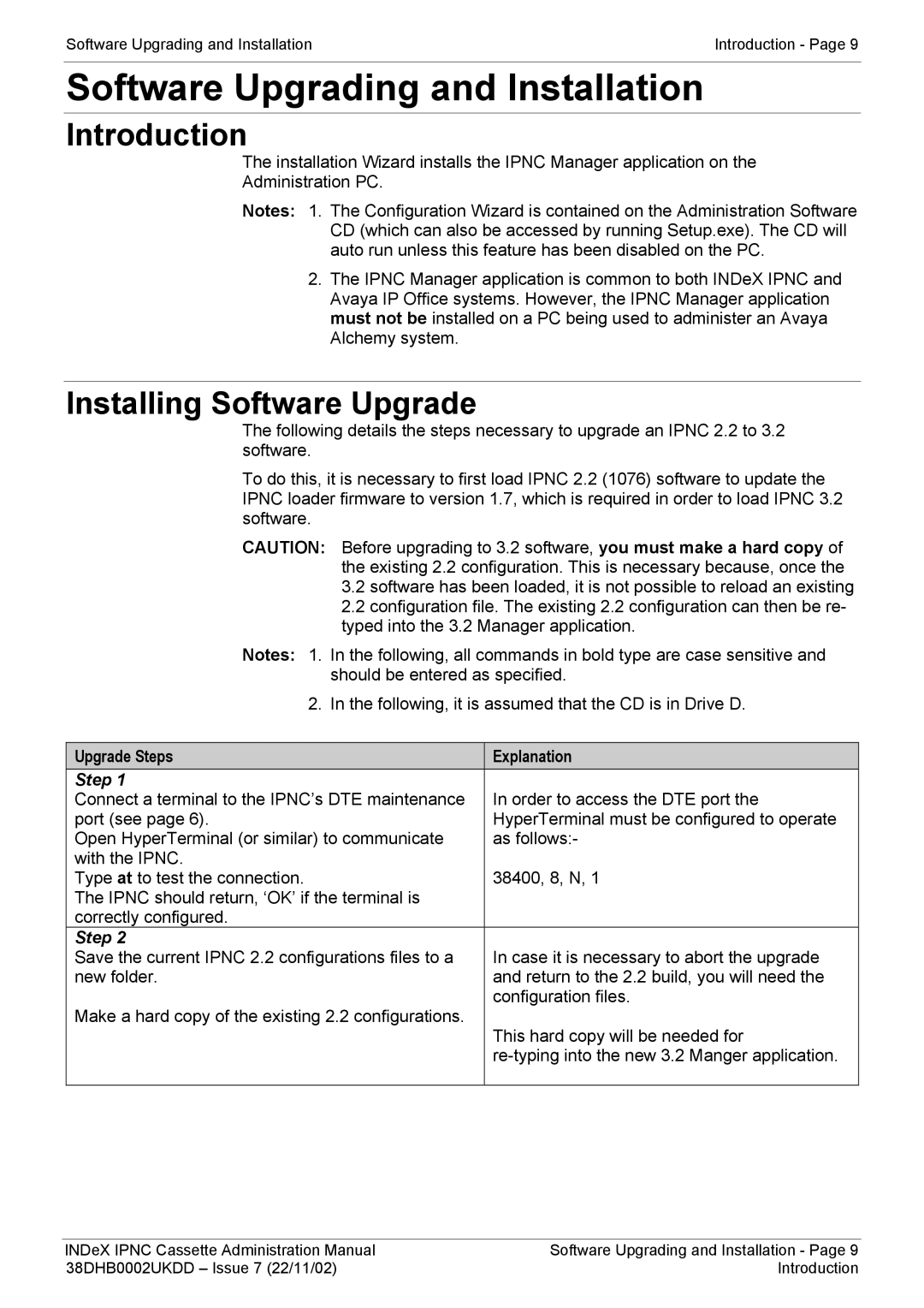 Avaya 38DHB0002UKDD manual Software Upgrading and Installation, Introduction, Installing Software Upgrade 