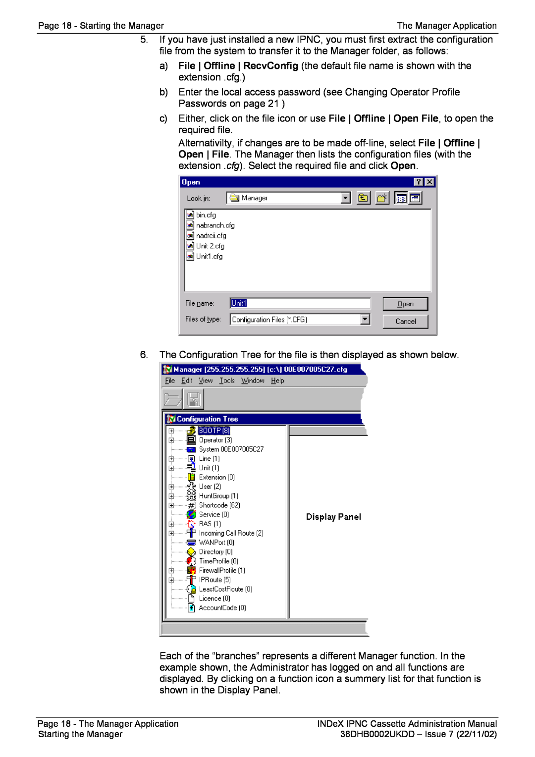 Avaya 38DHB0002UKDD manual Page 18 - Starting the Manager, Page 18 - The Manager Application 