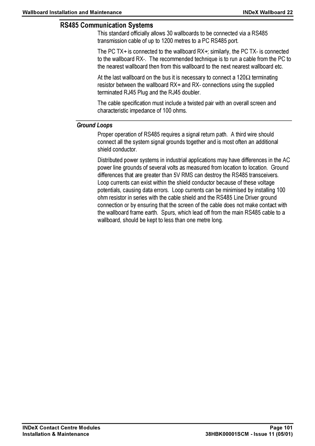 Avaya 38HBK00001SCM manual RS485 Communication Systems, Ground Loops 