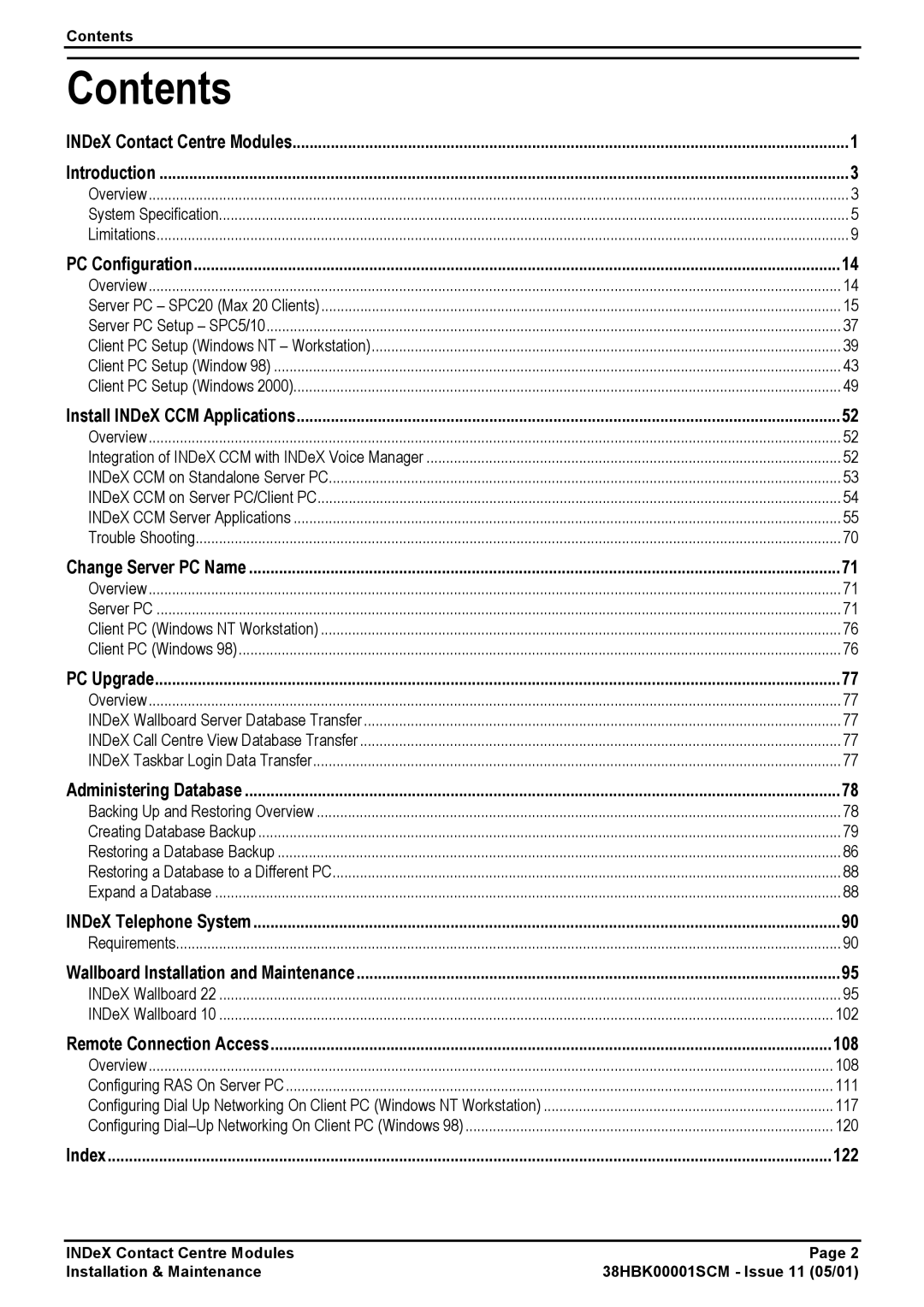 Avaya 38HBK00001SCM manual Contents 