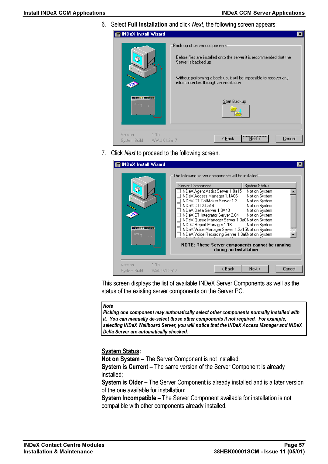 Avaya 38HBK00001SCM manual System Status 