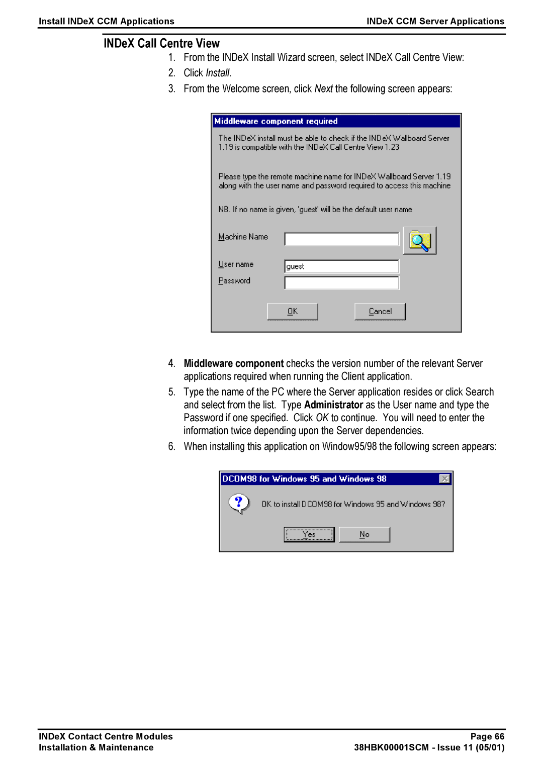 Avaya 38HBK00001SCM manual INDeX Call Centre View 