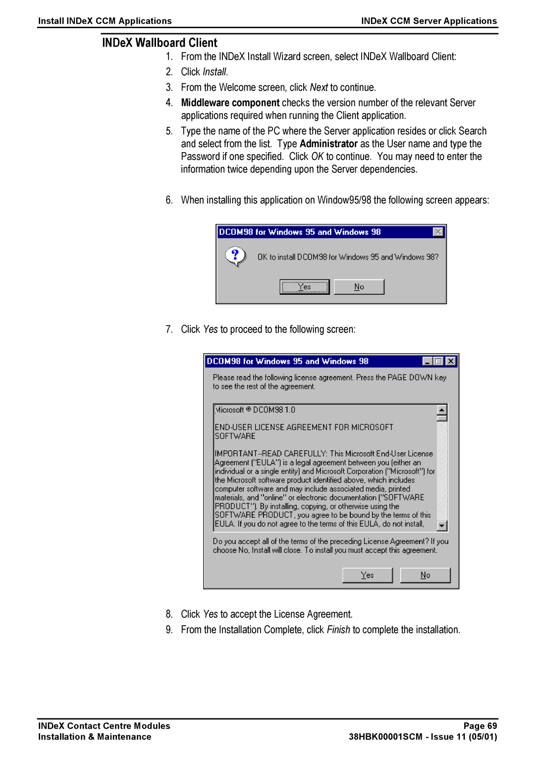 Avaya 38HBK00001SCM manual INDeX Wallboard Client 