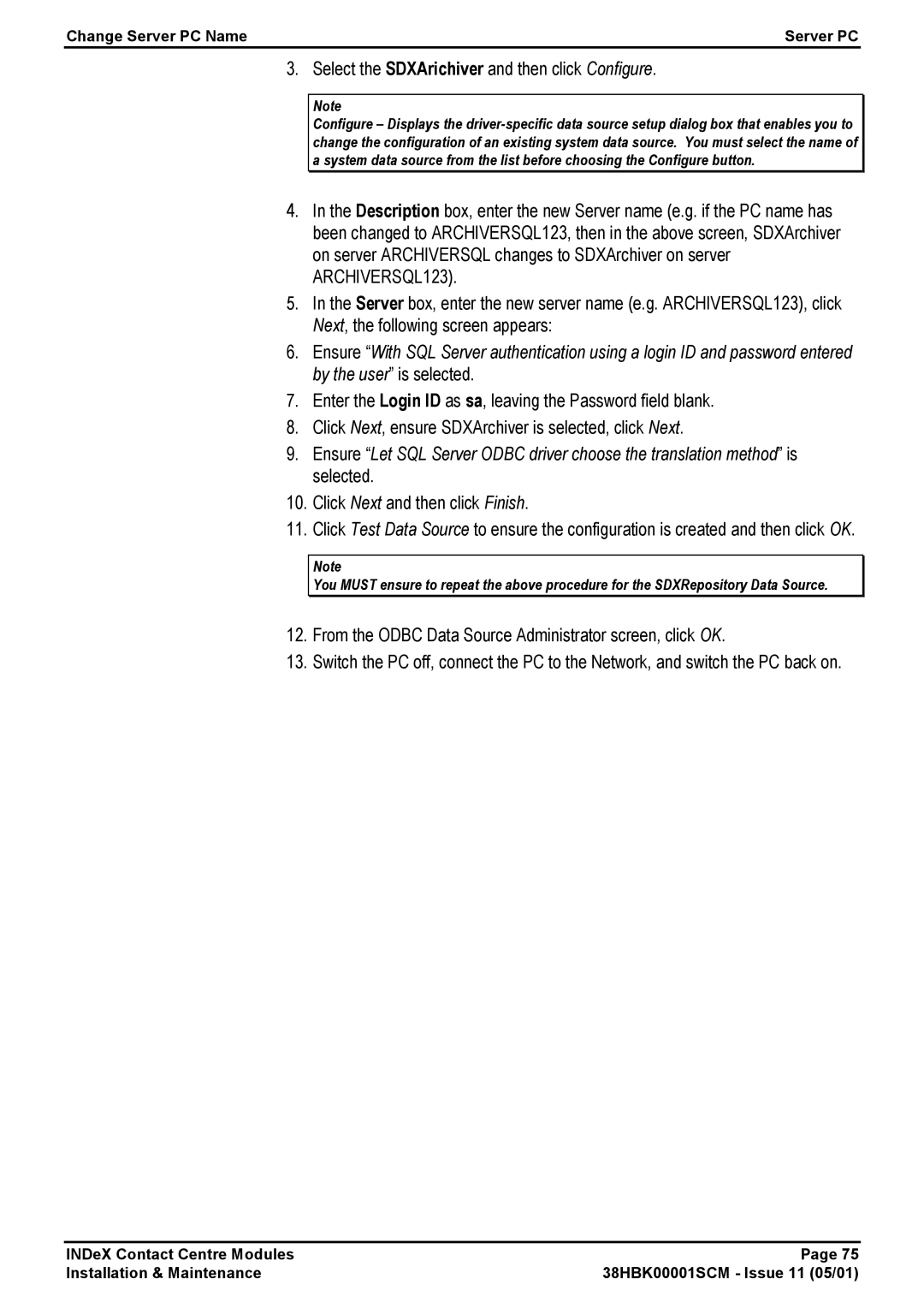 Avaya 38HBK00001SCM manual Select the SDXArichiver and then click Configure 