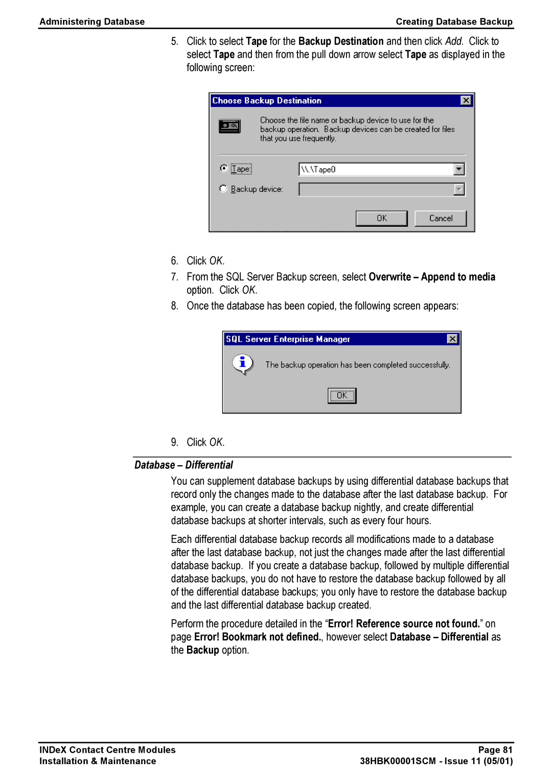 Avaya 38HBK00001SCM manual Database Differential 