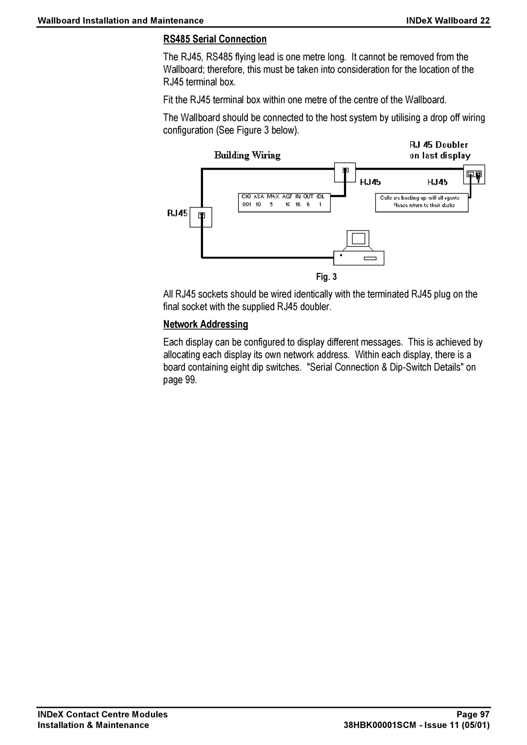 Avaya 38HBK00001SCM manual RS485 Serial Connection, Network Addressing 