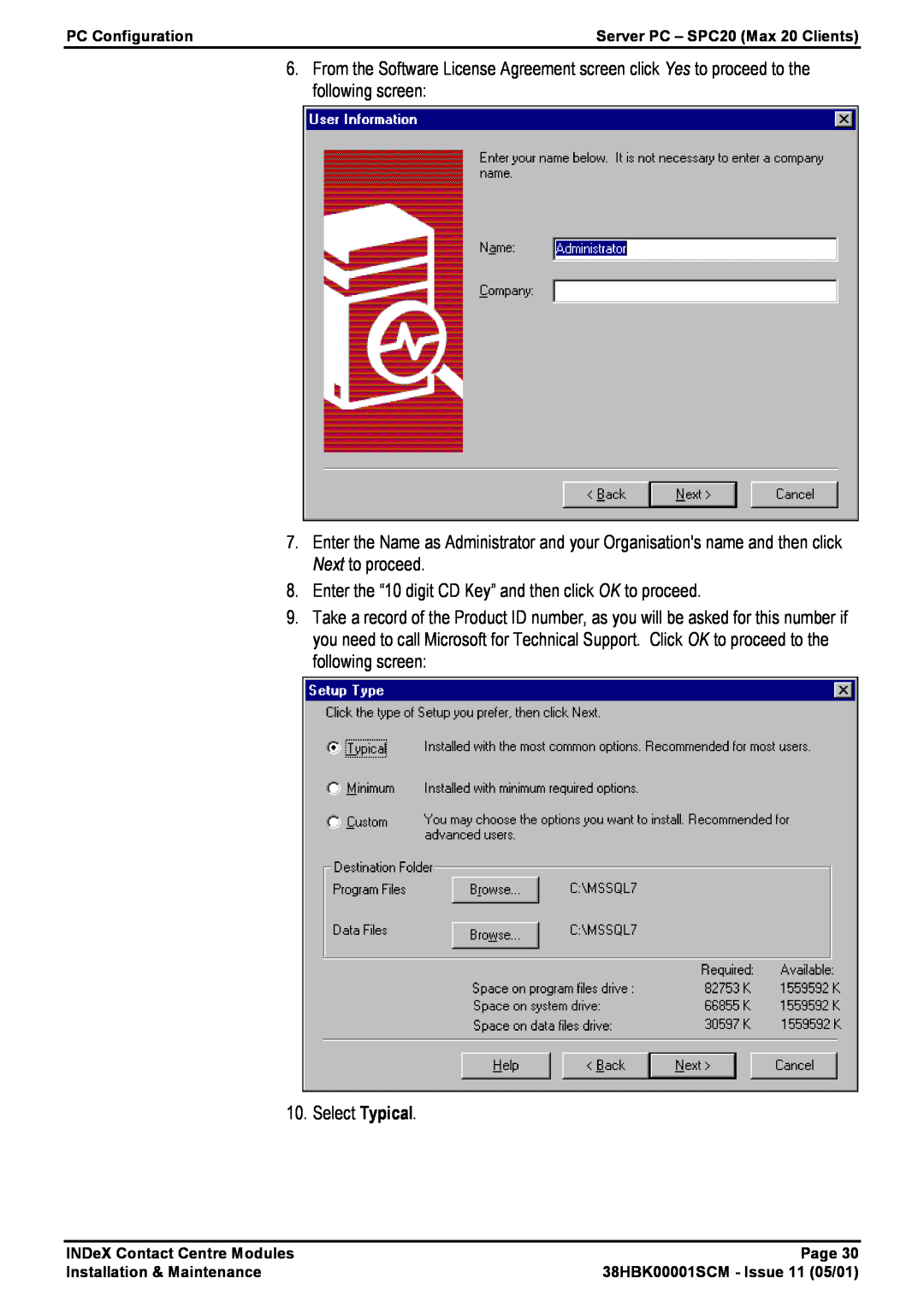 Avaya 38HBK00001SCM manual Enter the “10 digit CD Key” and then click OK to proceed 
