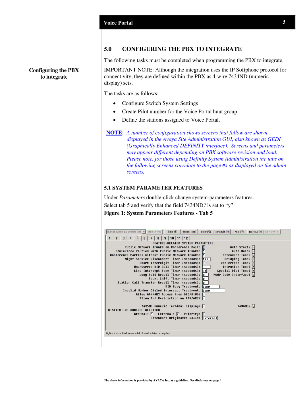 Avaya 3910 manual Configuring the PBX to Integrate, System Parameter Features 