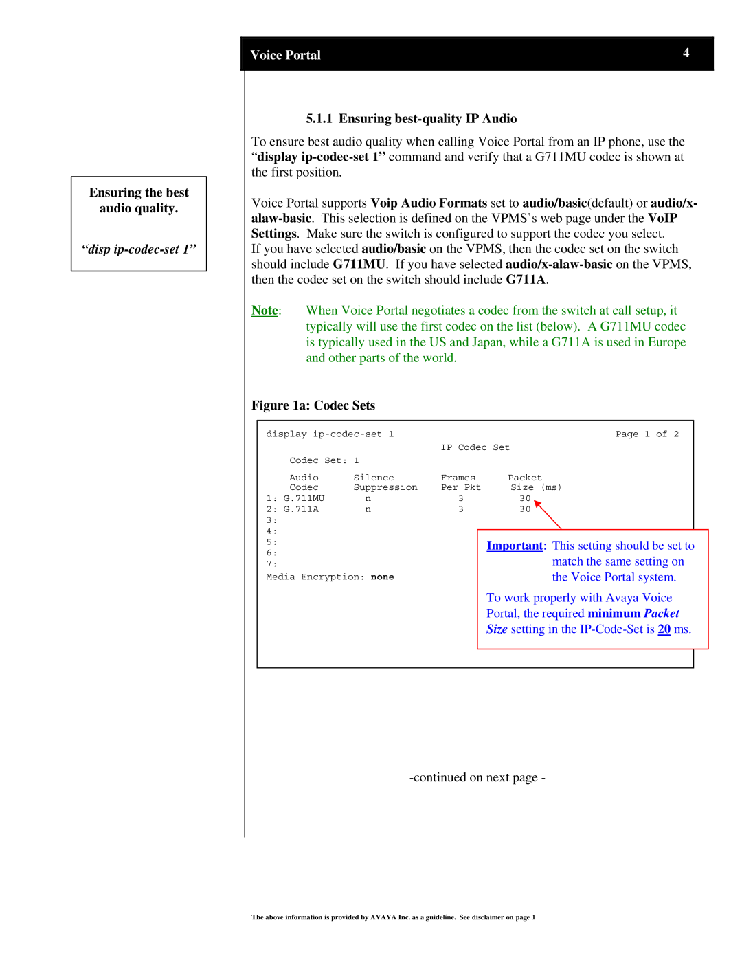 Avaya 3910 manual Disp ip-codec-set, On next 