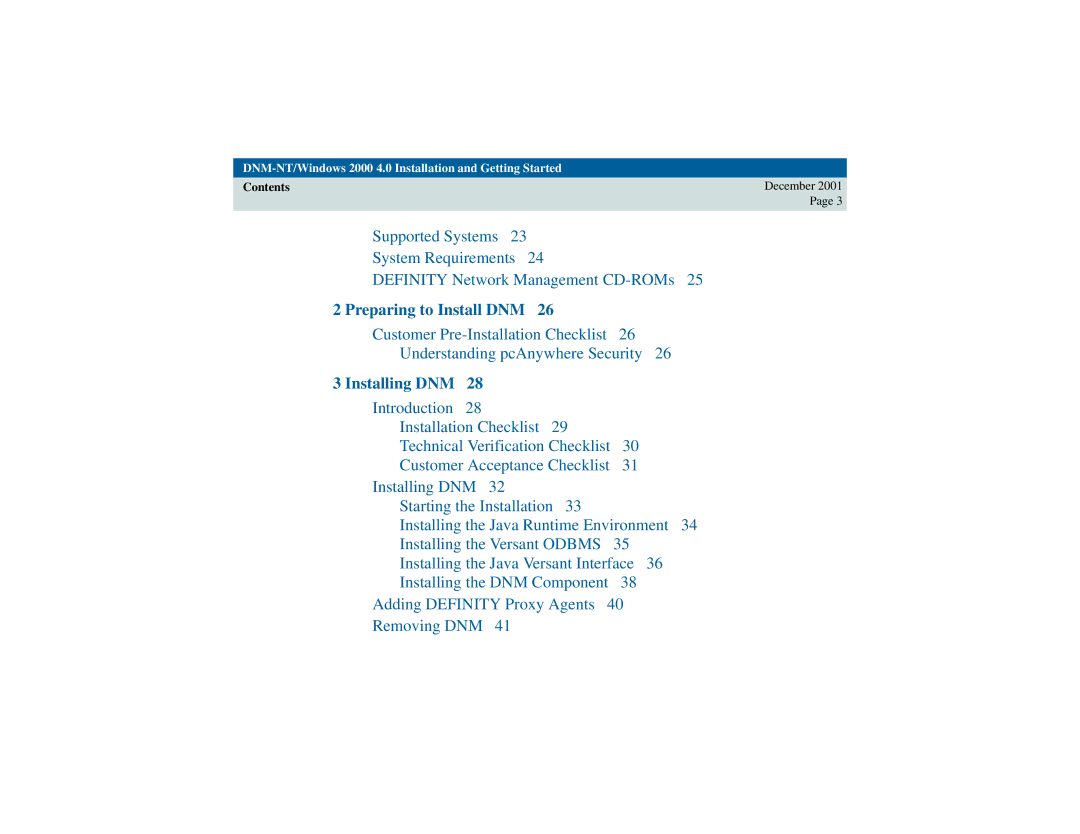 Avaya 4 manual Preparing to Install DNM 