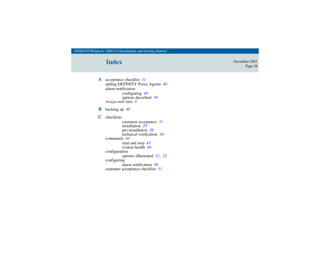 Avaya 4 manual 5Index 