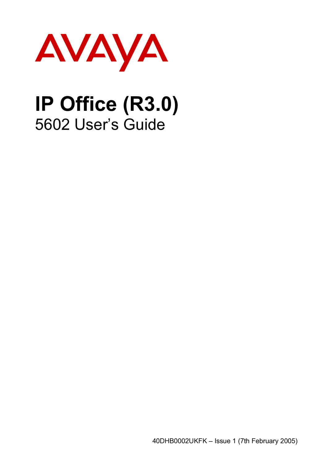 Avaya 40DHB0002UKFK manual IP Office R3.0 