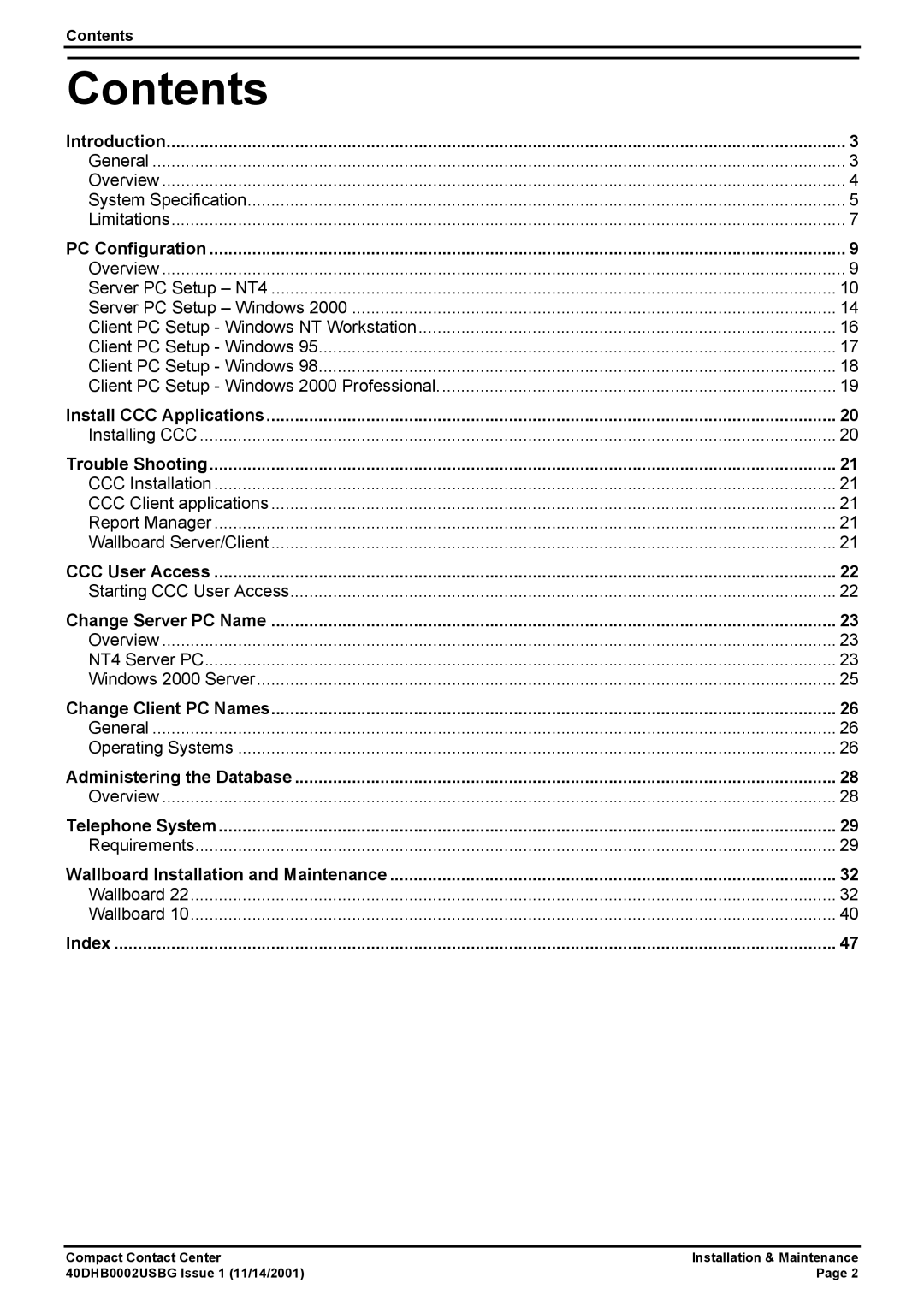 Avaya 40DHB0002USBG manual Contents 