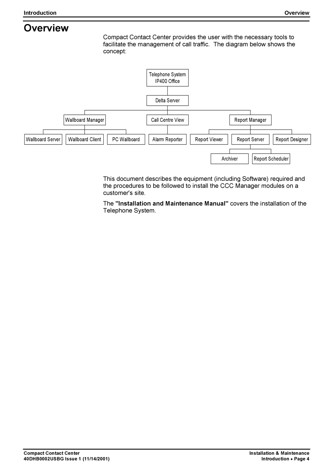 Avaya 40DHB0002USBG manual Overview 