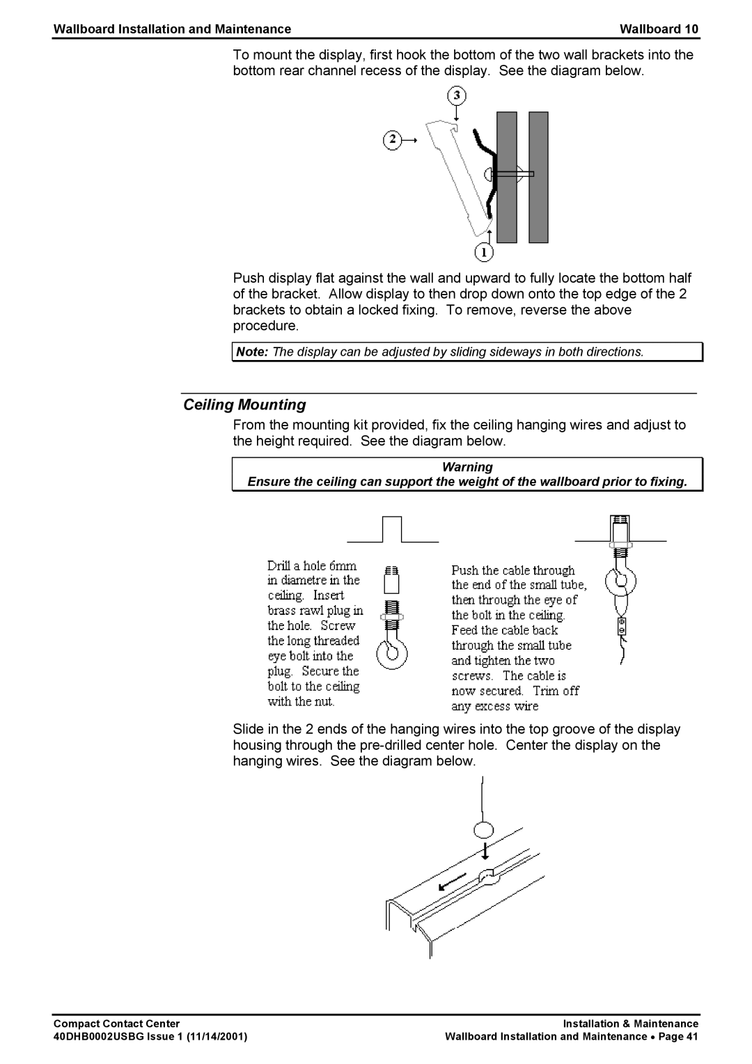 Avaya 40DHB0002USBG manual Ceiling Mounting 