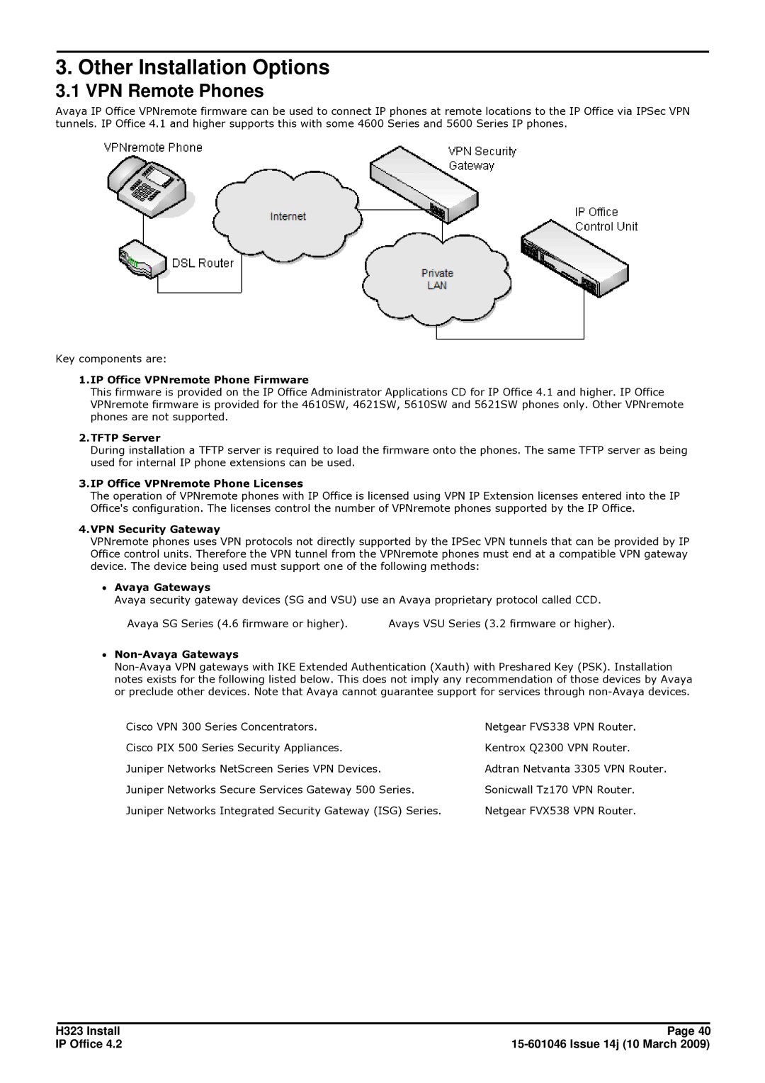 Avaya 4.2 manual Other Installation Options, VPN Remote Phones 