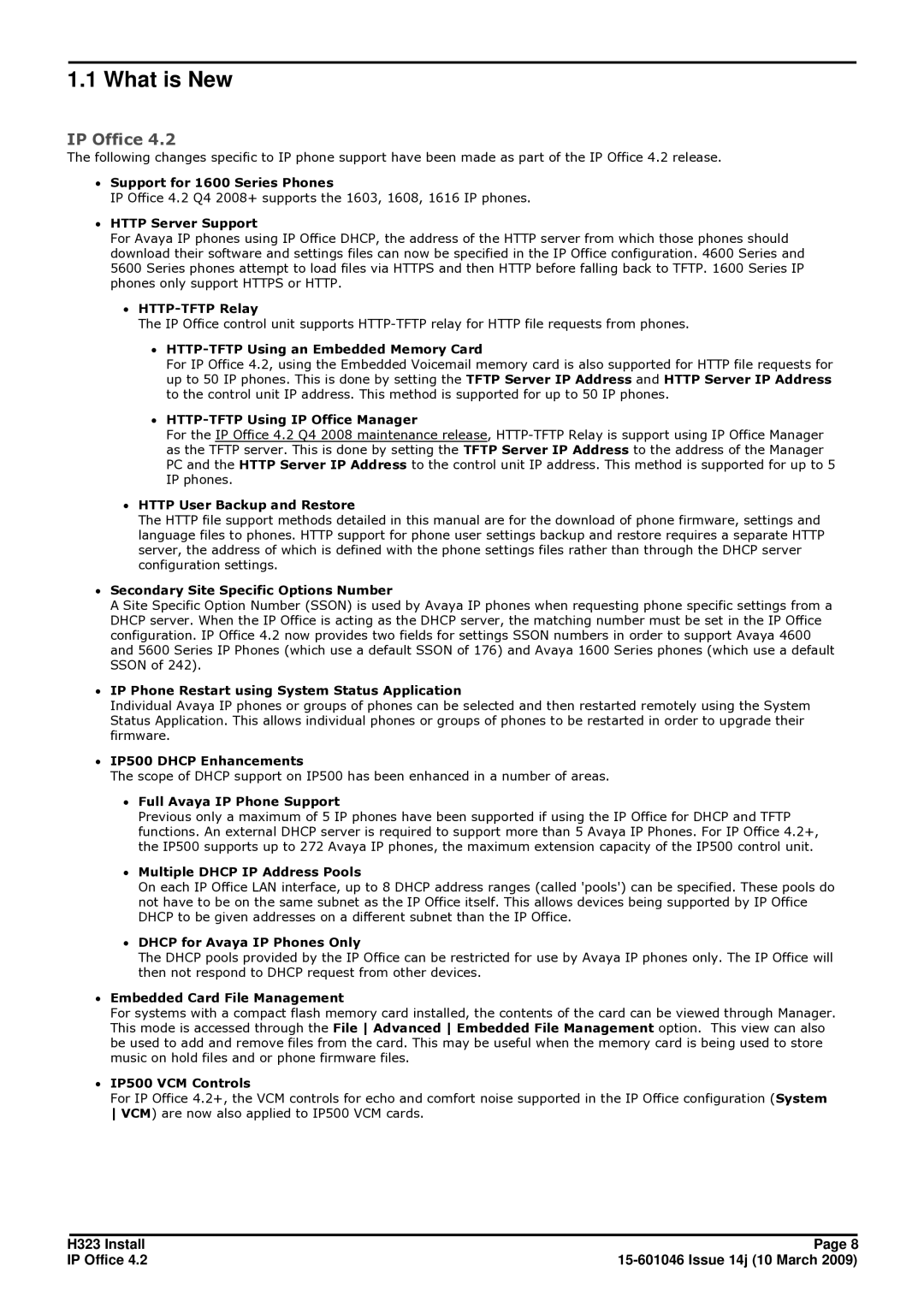 Avaya 4.2 manual What is New, IP Office 